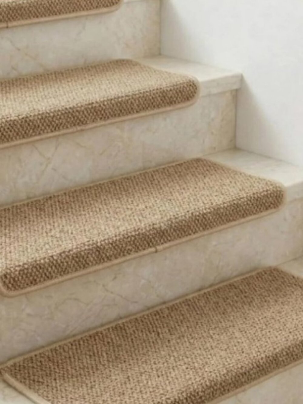 NWT: Bullnose Carpet Stair Treads - Set of 14 - Adhesive Backing (Camel Color)